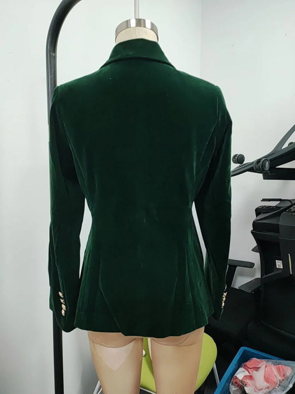 Women's Velvet Suit Jacket - Slim Fit - Multiple Colors - Four Season