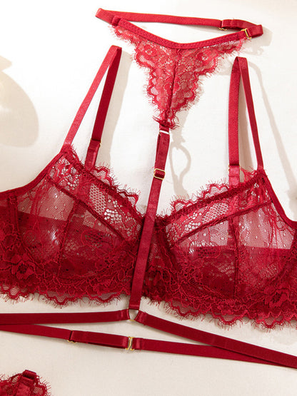 Women's Eyelash Lace Fishbone Garter Sexy Body Shaping Lingerie