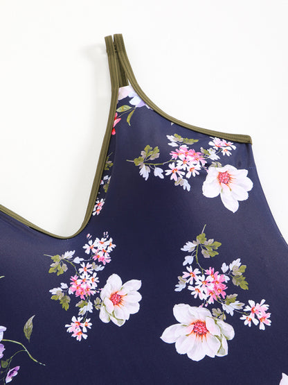 Floral Print Sexy Sports One-Piece Swimsuit Bikini