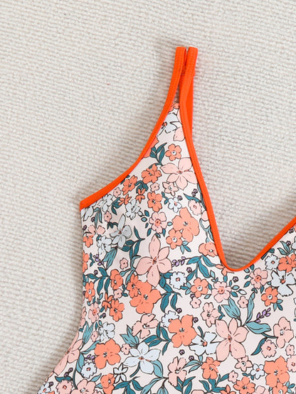 Floral Print Sexy Sports One-Piece Swimsuit Bikini