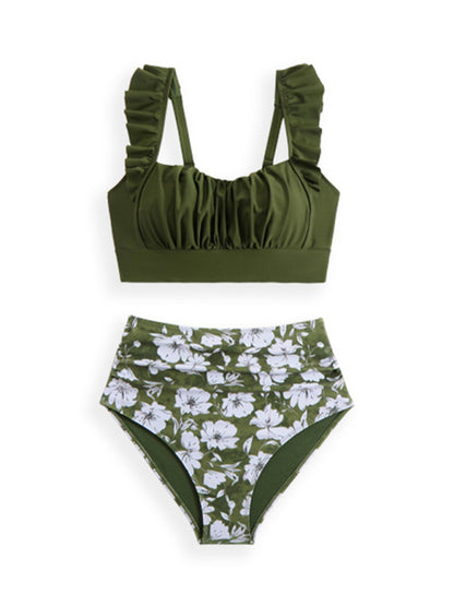 Modern swimsuit ruffled three-piece bikini