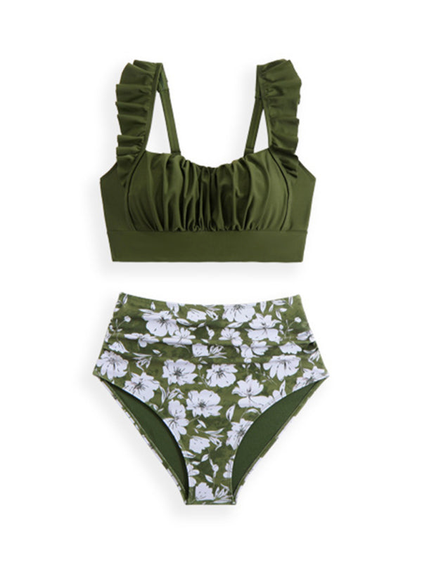 Modern swimsuit ruffled three-piece bikini