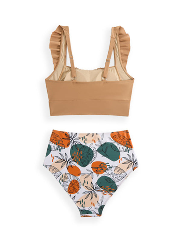 Modern swimsuit ruffled three-piece bikini