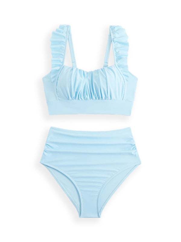 Modern swimsuit ruffled three-piece bikini