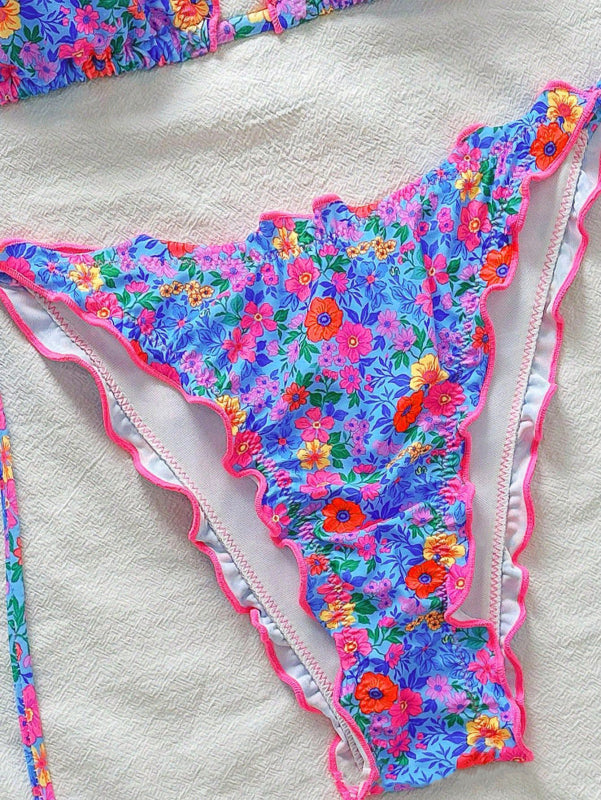 Sexy floral print bikini