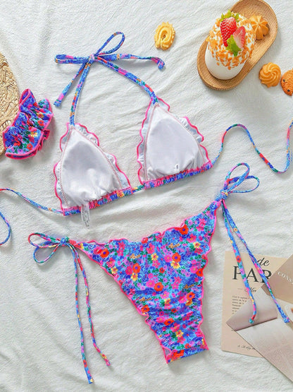 Sexy floral print bikini