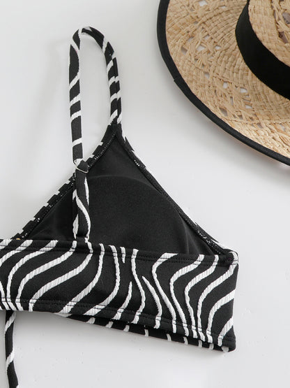 Stripe print bikini