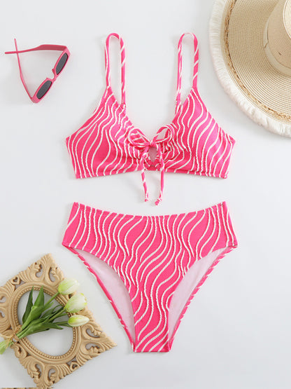 Stripe print bikini