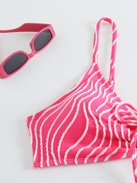 Stripe print bikini