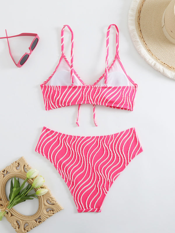 Stripe print bikini