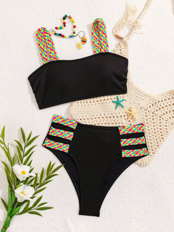 Women's Braided Bikini Set - High Elasticity Swimwear