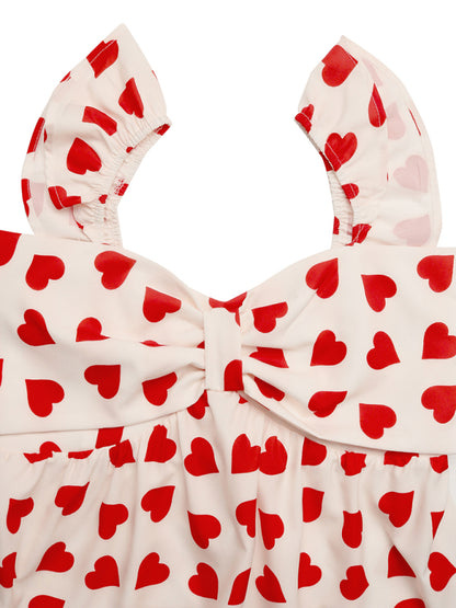 Sweet Love Bowknot Baby Shirt Small Flying Sleeve Tank Top