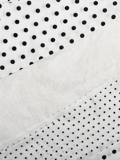 Polka Dot Lace Irregular Skirt - Stylish & Elegant