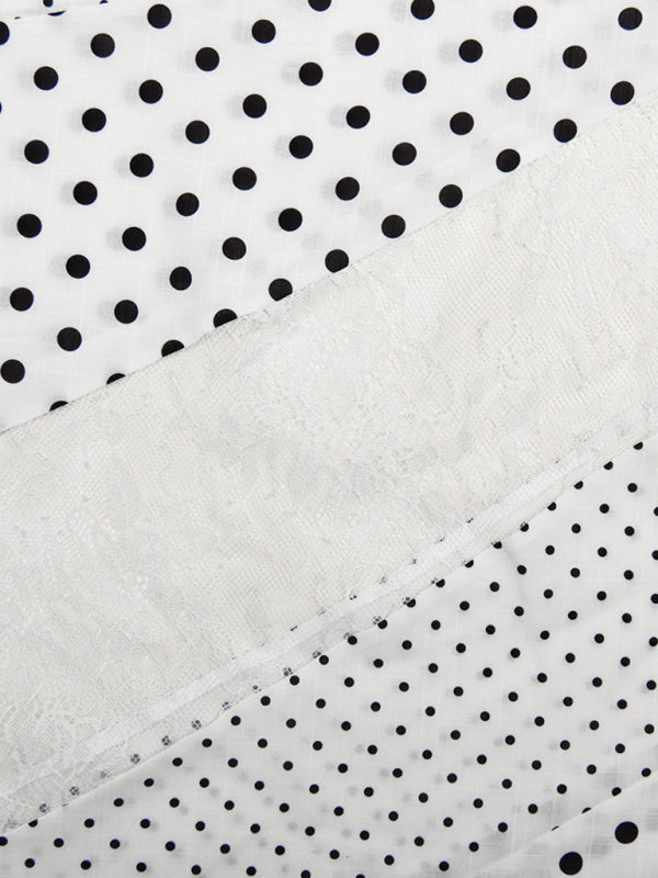 Polka Dot Lace Irregular Skirt - Stylish & Elegant