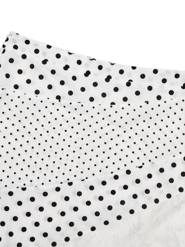 Polka Dot Lace Irregular Skirt - Stylish & Elegant