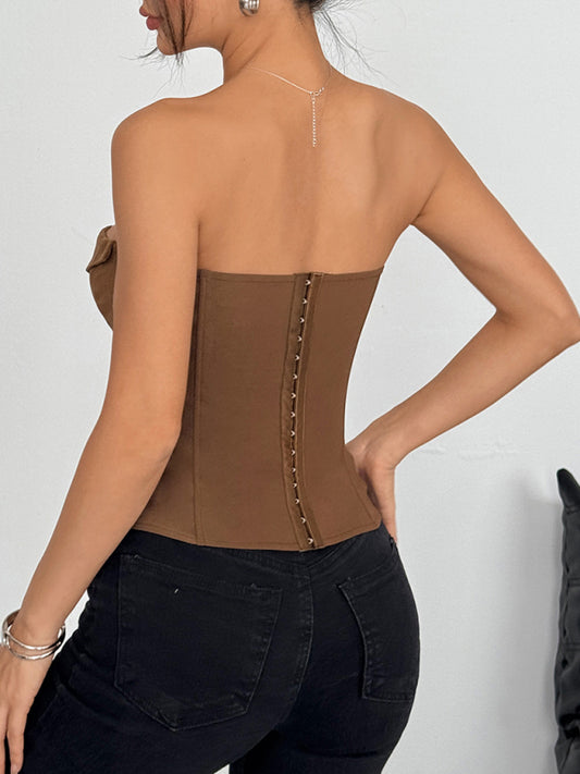 Wrap Tie Vest - Solid Color Knit Top