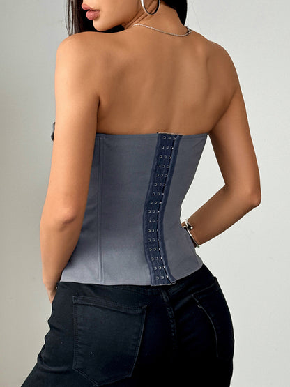 Wrap Tie Vest - Solid Color Knit Top