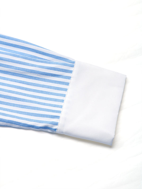 Women's Striped Casual Shirt - Polyester Viscose Blend Top