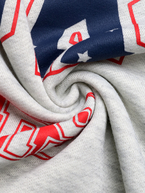 Letter Printed Hot Girl Slant Collar Cropped Navel-Exposed Sweatshirt