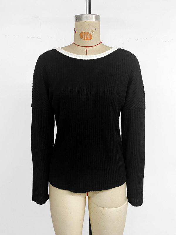 New Sexy Backless Bow Design T-shirt