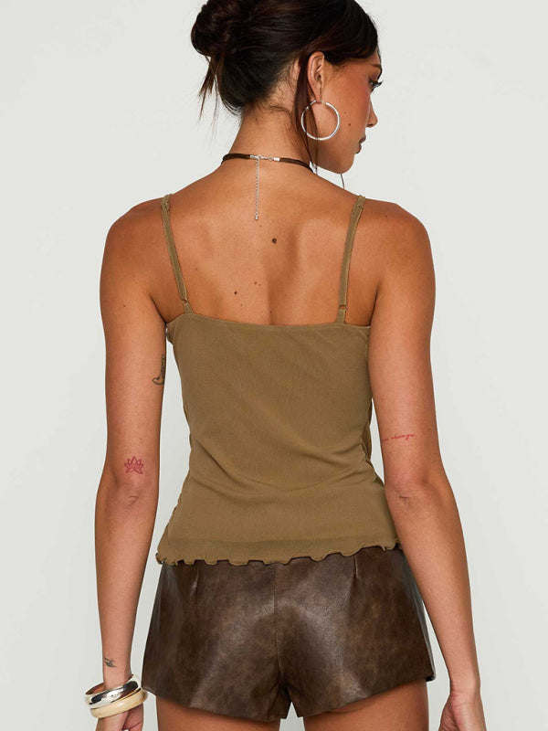 Sequin Embroidered Camisole Sexy Hottie Top