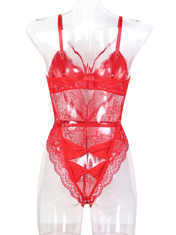 Sexy bodysuit with bow tie at the back