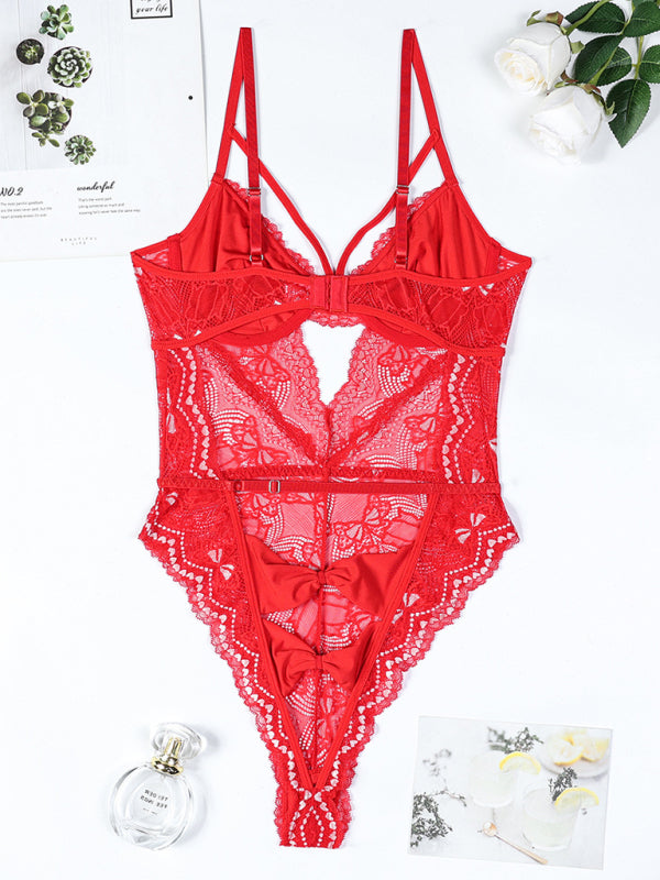 Sexy bodysuit with bow tie at the back