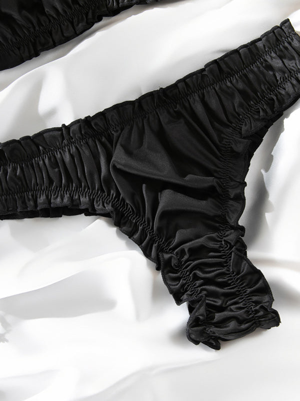 Sexy lingerie set, stretch satin, multi-colored, comfortable home wear