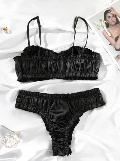 Sexy lingerie set, stretch satin, multi-colored, comfortable home wear