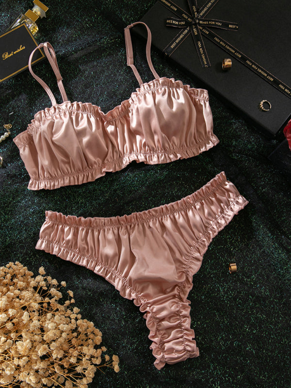 Sexy lingerie set, stretch satin, multi-colored, comfortable home wear