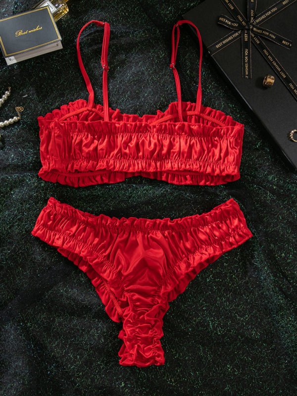 Sexy lingerie set, stretch satin, multi-colored, comfortable home wear