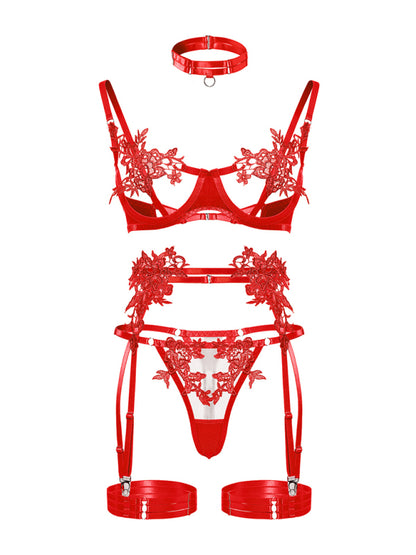 New Embroidered See-Through Sexy Lingerie Bra Set
