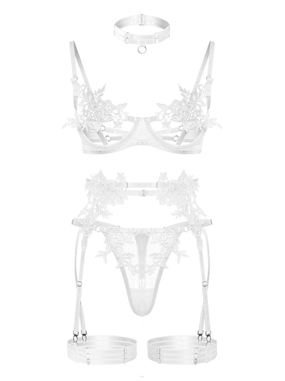 New Embroidered See-Through Sexy Lingerie Bra Set
