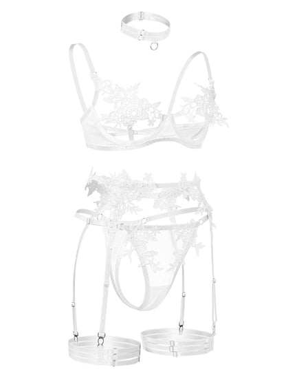 New Embroidered See-Through Sexy Lingerie Bra Set