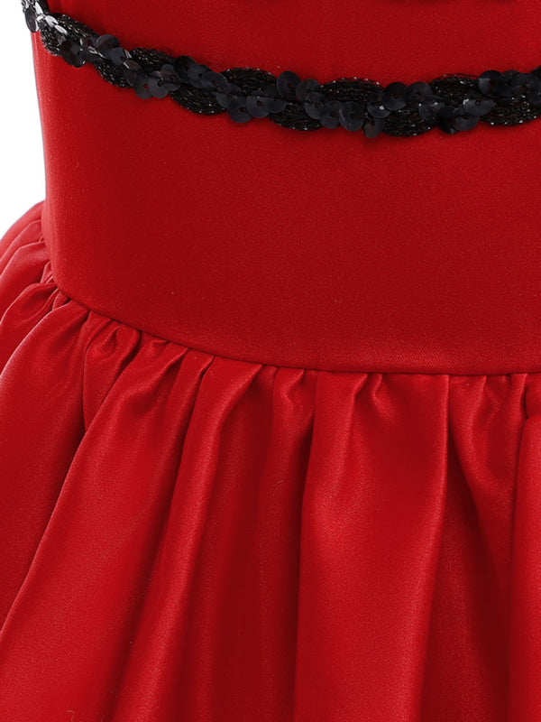 Girls Polka Dot Princess Costume Dress - Red & Orange Party Outfit