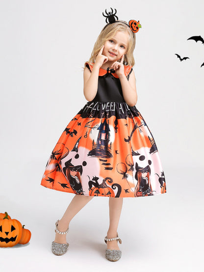 Girls' Halloween Witch Costume Party Dress - Multiple Patterns