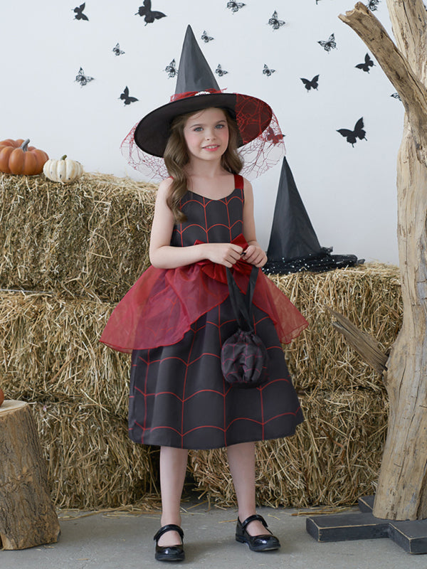 Girls' Halloween Witch Costume Party Dress - Multiple Patterns Pattern5