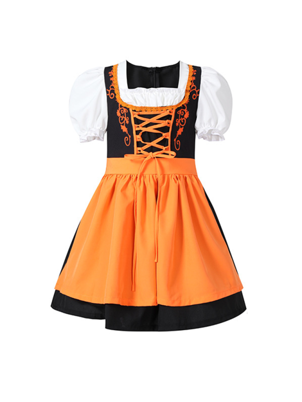 Girls Oktoberfest Costume Dress - Multi-Color Festival Outfit