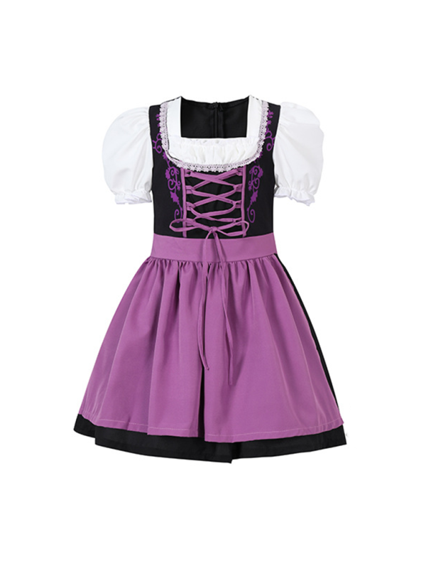 Girls Oktoberfest Costume Dress - Multi-Color Festival Outfit