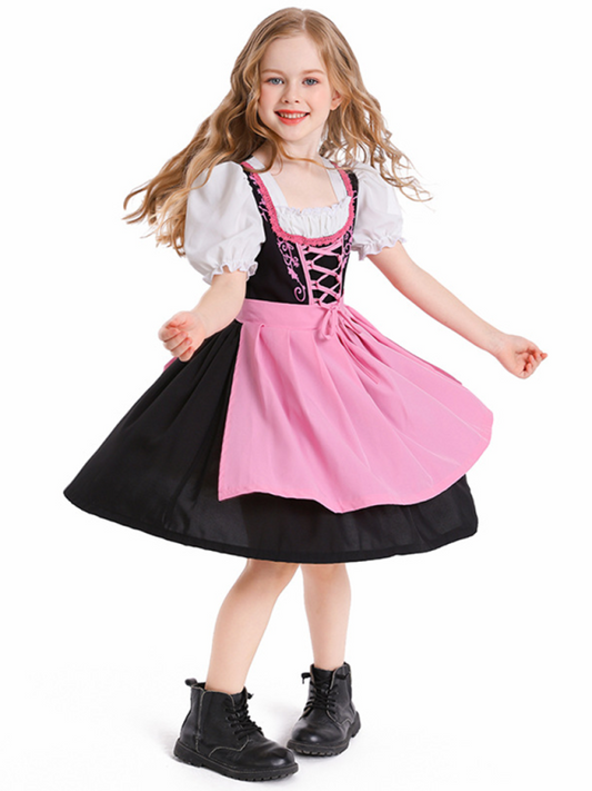 Girls Oktoberfest Costume Dress - Multi-Color Festival Outfit