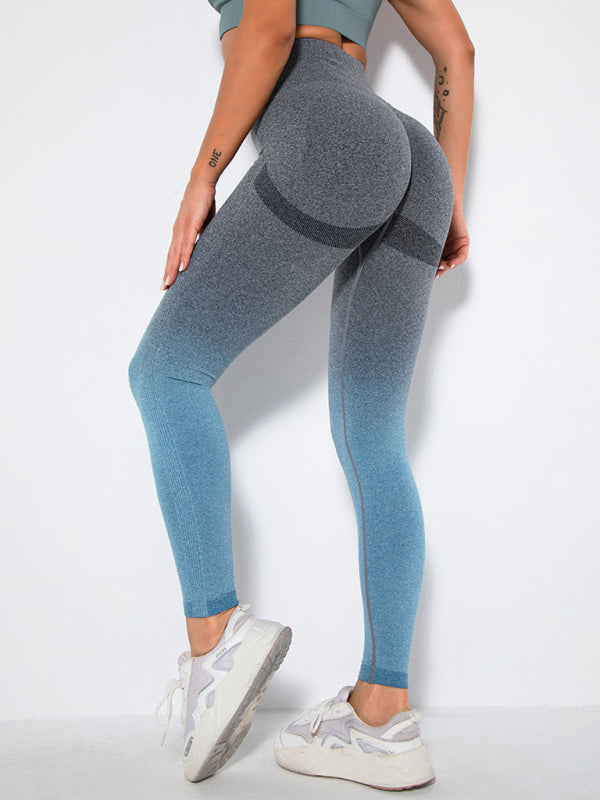 Women's Seamless Gradient High Waist Quick-Dry Hip Lift Fitness Leggings