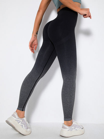 Women's Seamless Gradient High Waist Quick-Dry Hip Lift Fitness Leggings