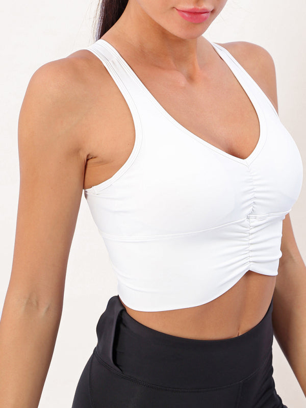Women's Medium Strength Shockproof Support Sports Bra White