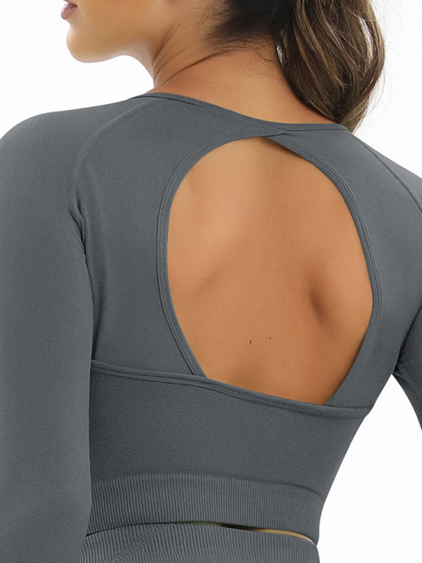 Women's Seamless Athletic Set - Long Sleeve Top & Leggings