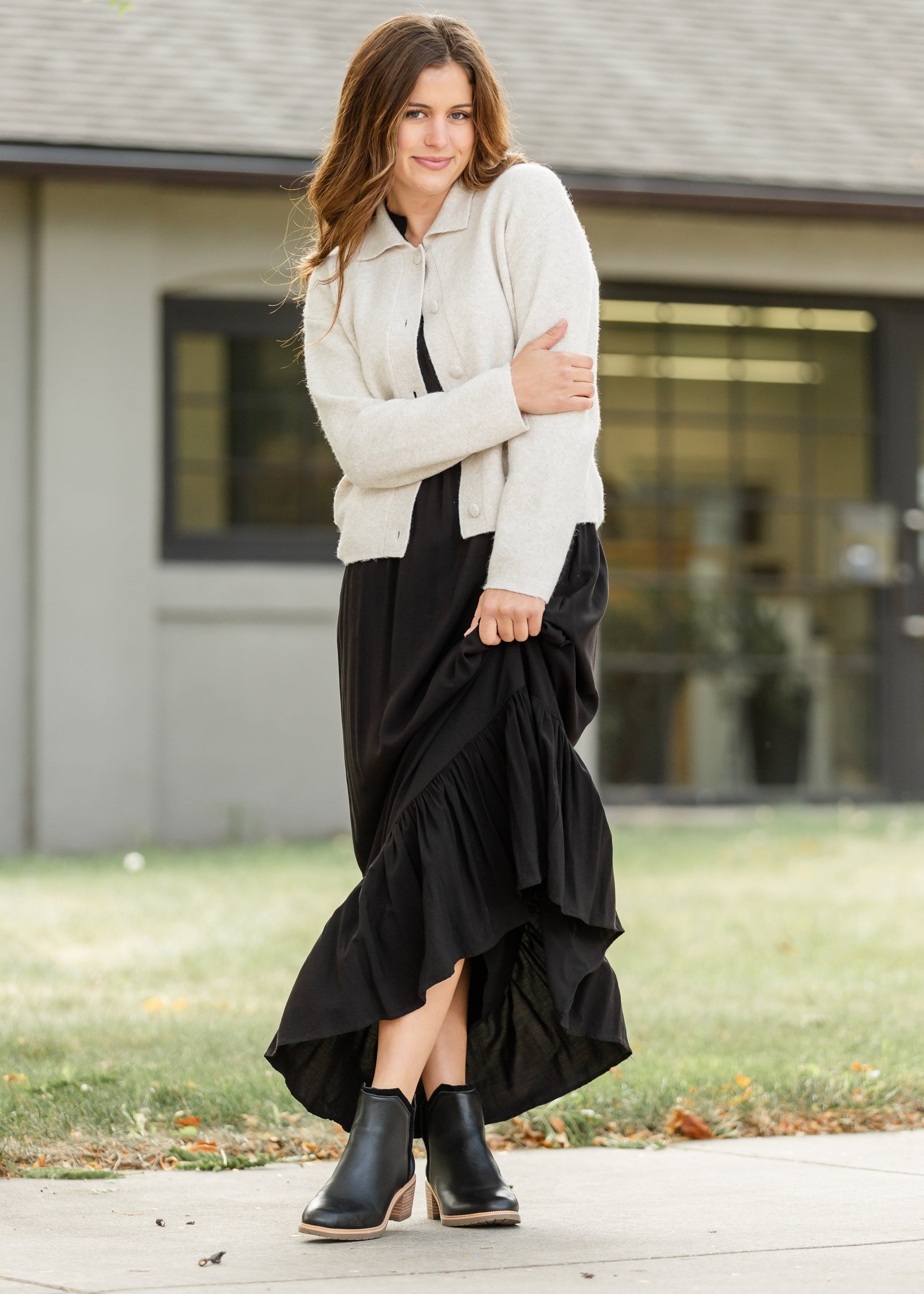 Jaydrien Flutter Sleeve Maxi Dress