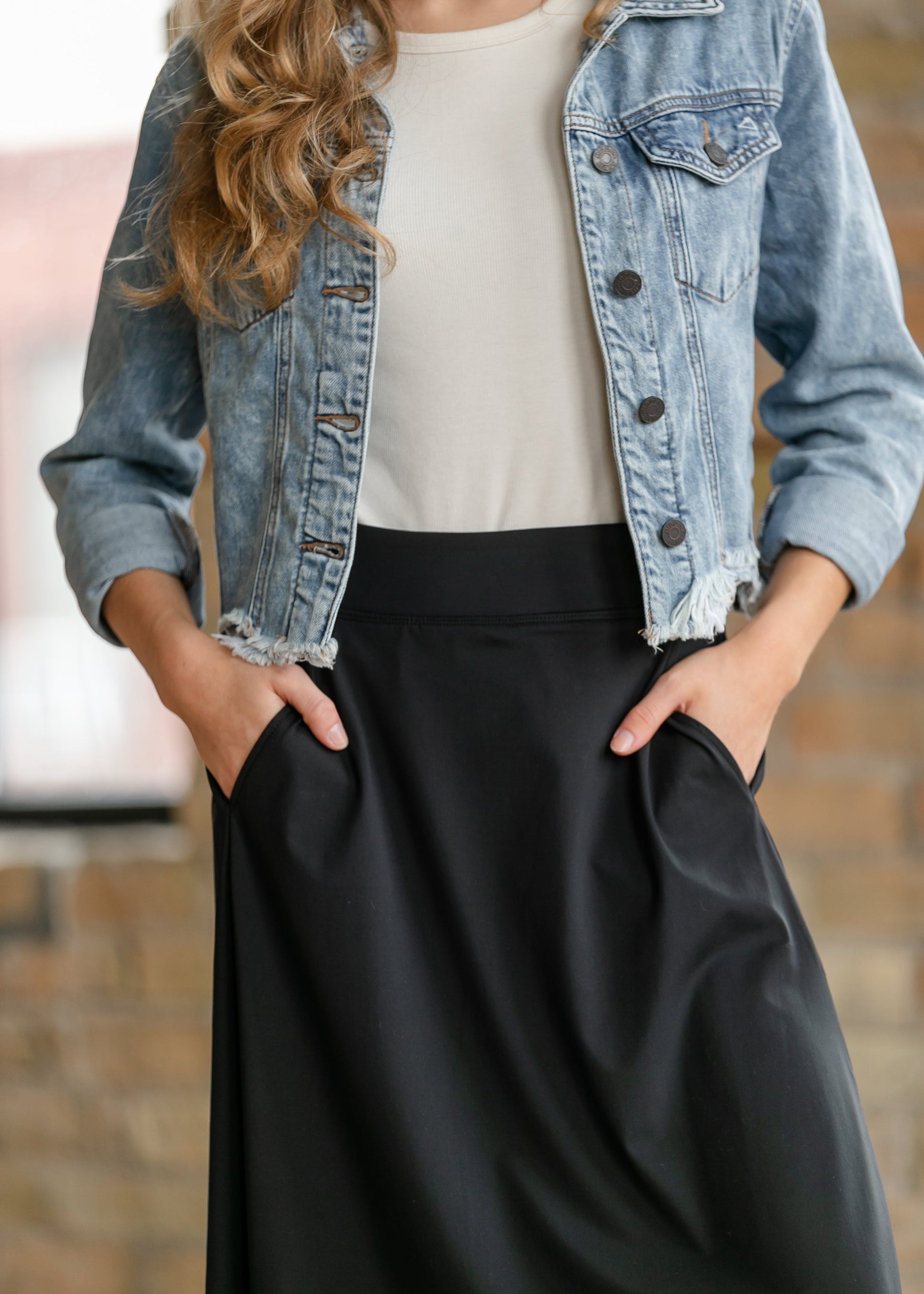 Jo Lightweight Active A-Line Midi Skirt