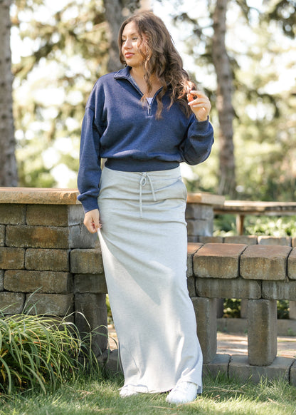 Jordan Knit Maxi Skirt Heather Gray