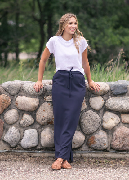Jordan Knit Maxi Skirt Navy