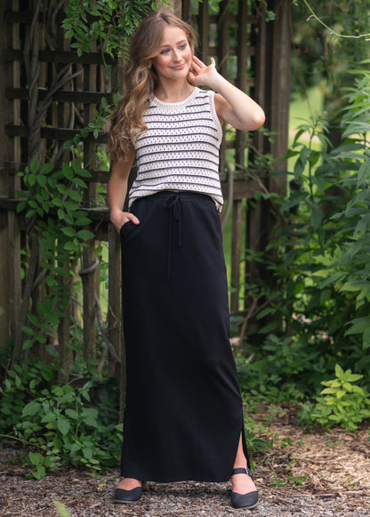 Jordan Knit Maxi Skirt Black