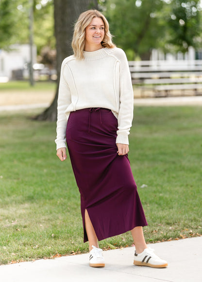 Jordan Knit Maxi Skirt Eggplant